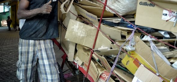 Jurandir collects and sells recyclable cardboard